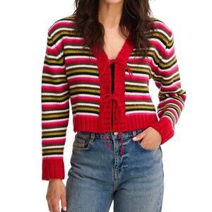 NEW ALLISON NEW YORK hailey cardigan in red multi
